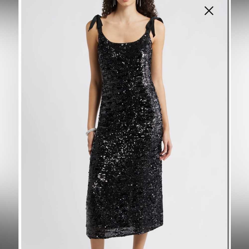 Chelsea28 Sequin Tie Shoulder Mini Dress